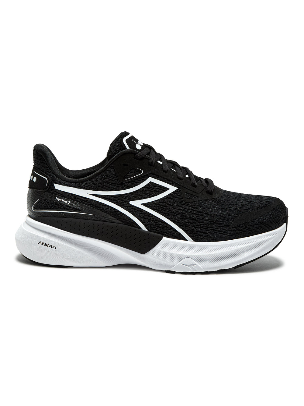 Diadora Men's Nucleo 2 neutral cushioned running shoe in BLK/WHT