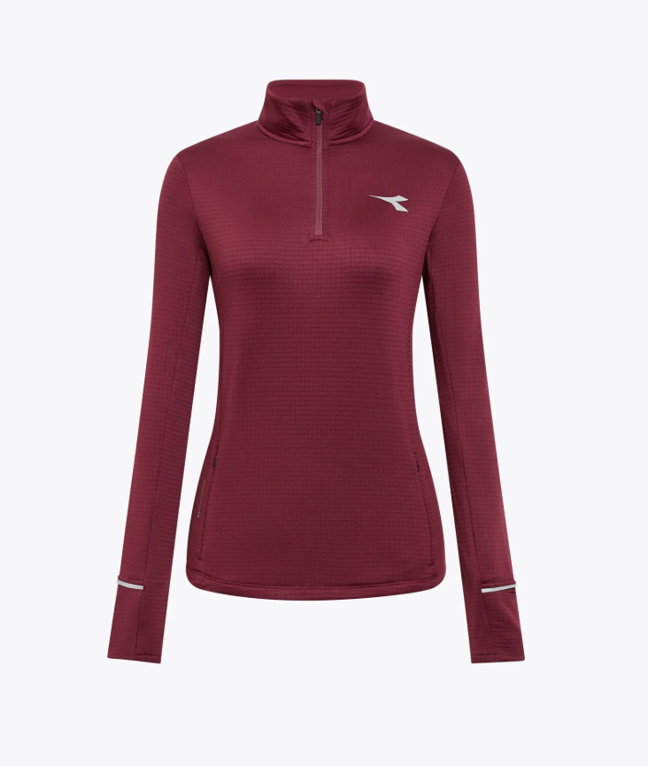 Diadora Women's Warm Up 1/4 Zip in MAR