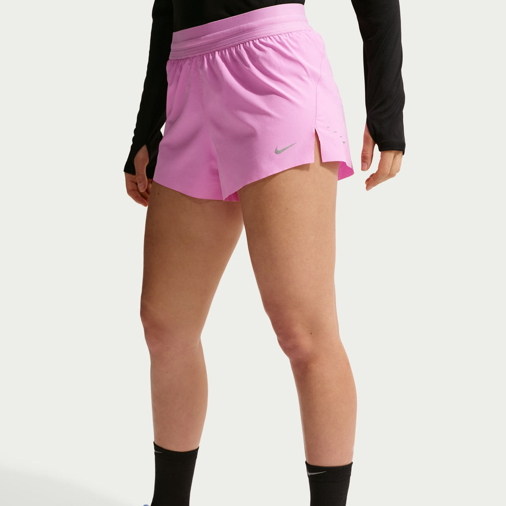 Nike, Inc. Women's Swift Mid-Rise 2.5" Short in MAG/SIL