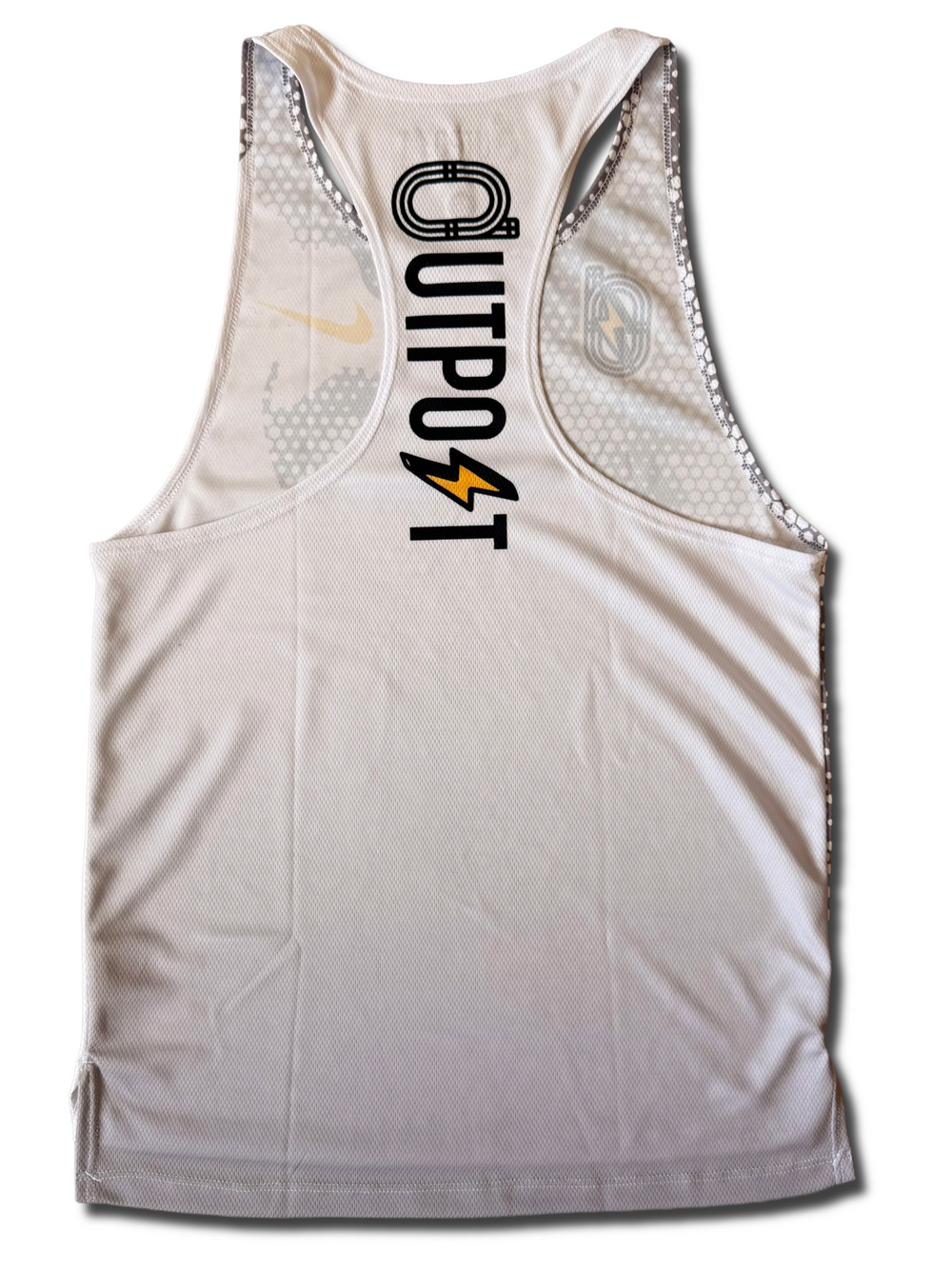 Nike, Inc. Men's Outpost Singlet in WHT/BLK/SWO
