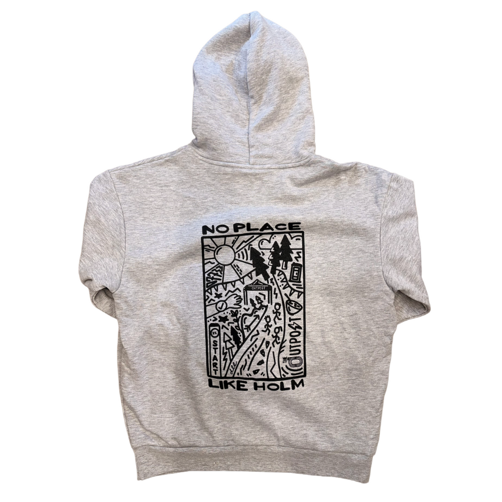 Outpost Unisex No Holm Hoodie in GRY/BLK