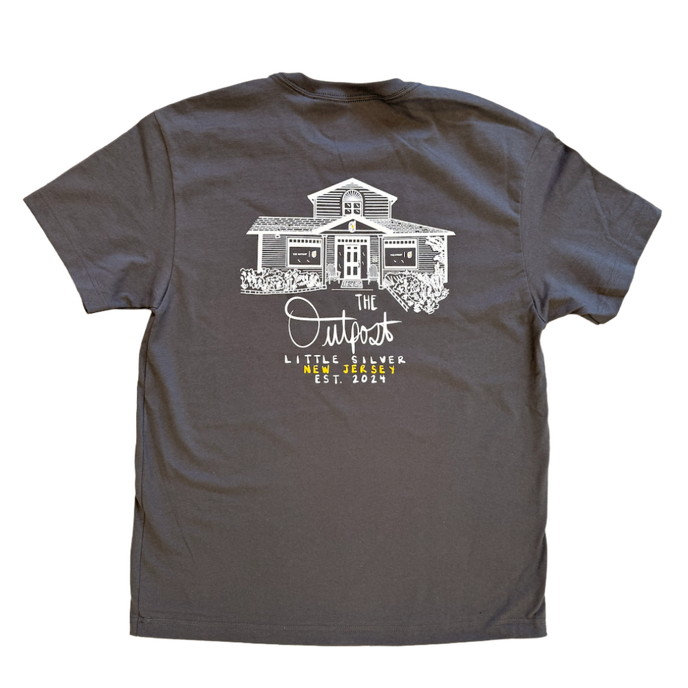 Outpost Running & Walking Co. Unisex Storefront Tee in GRY