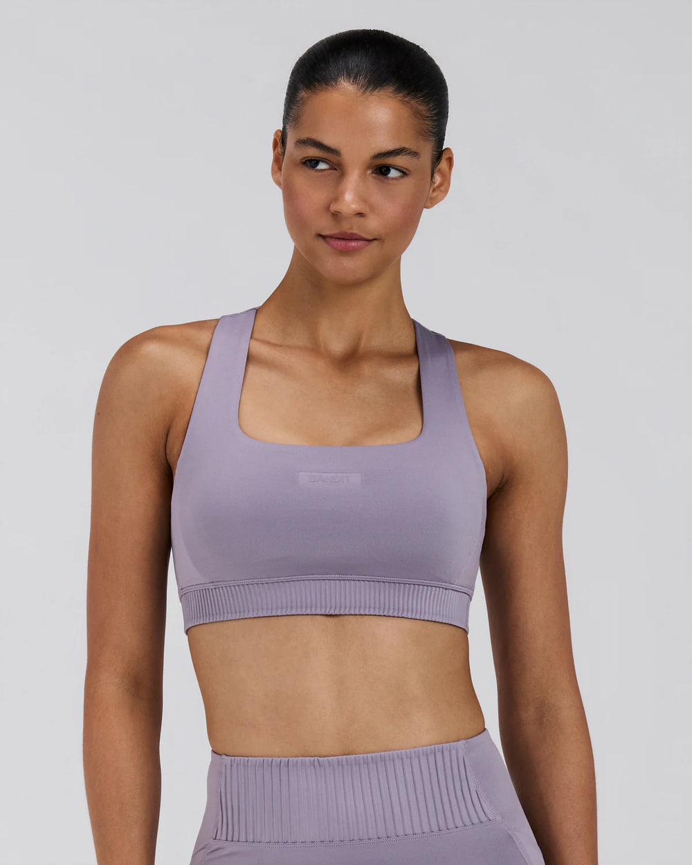 Bandit Running Women's Stamina Square Neck Bra in VIO/FOG