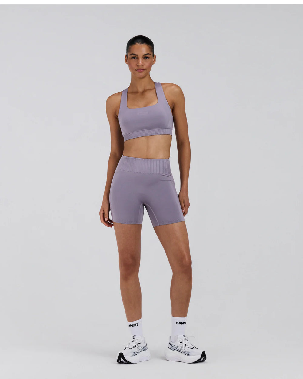 BANDIT RUNNING Women's Stamina Square Neck Bra in VIO/FOG