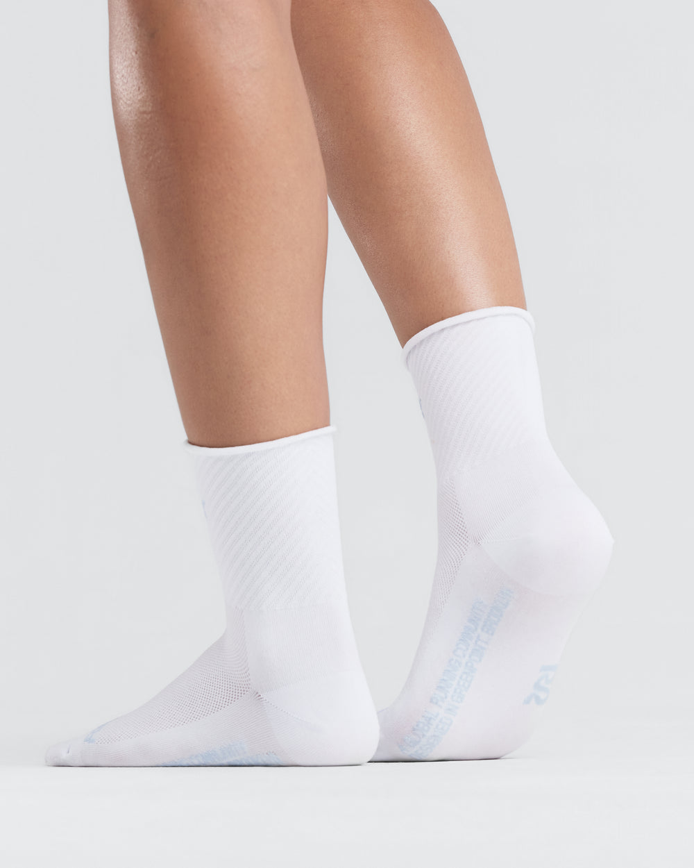 Bandit Running Unisex Rib Knit Sock in WHT