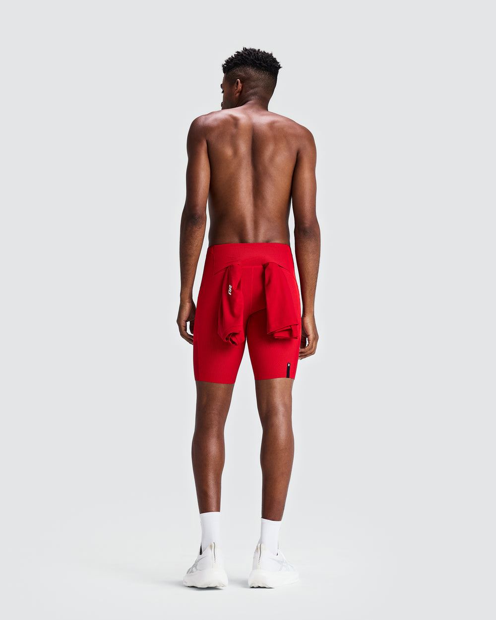 Bandit Running Men's Cadence 1/2 Tight in RED/RED