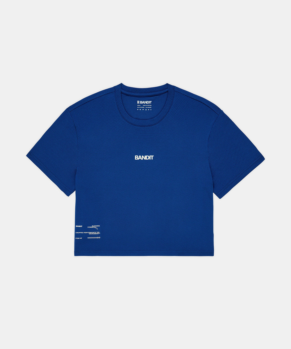 Bandit Running Women's Micromesh Crop Tee in BAUHAUS