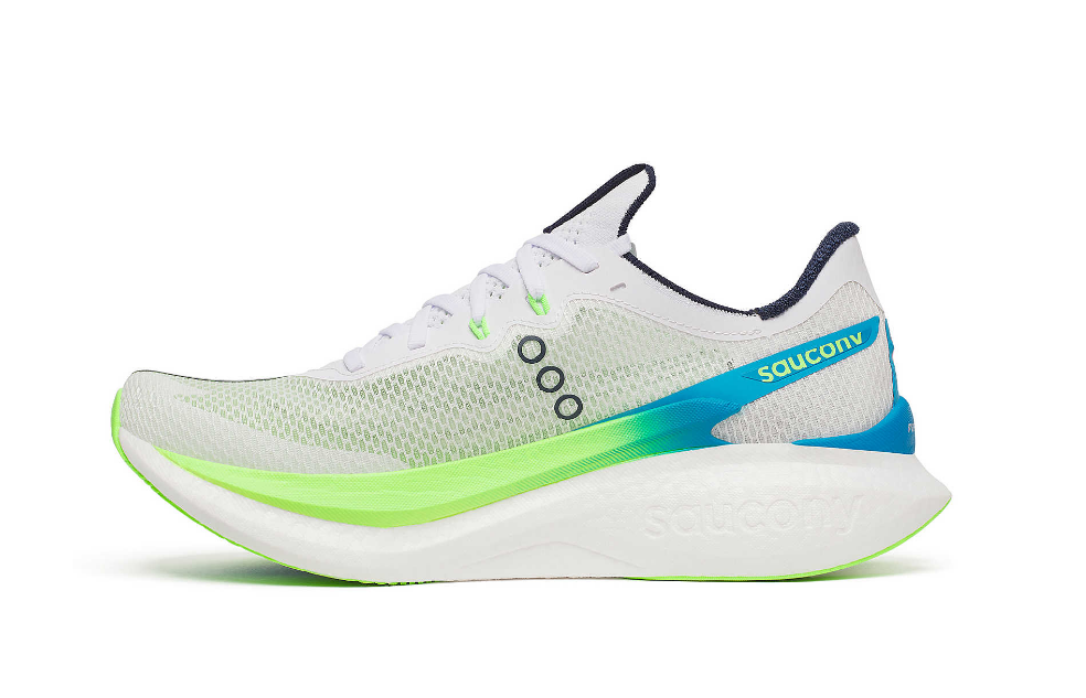 Saucony Men's Endorphin Pro 5 running shoe in WHT/SLI