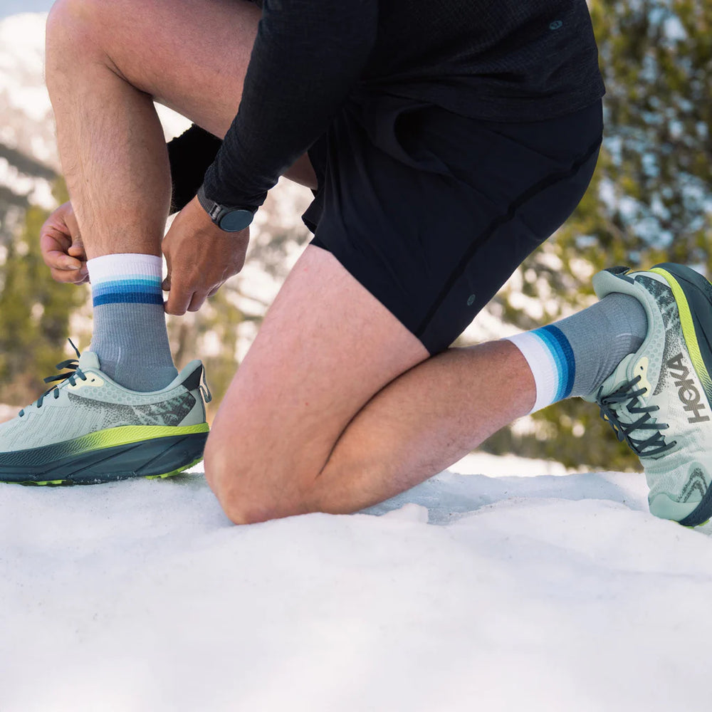 Feetures! Brand Socks Merino Max Cushion Mini Crew in LUM/GRY