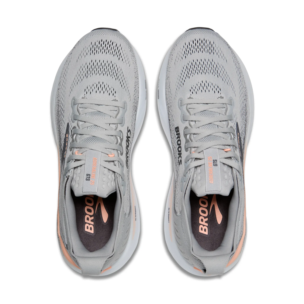 Brooks Running Women's Adrenaline Gts 25 running shoe in Grey/Blackened Pearl/Coral