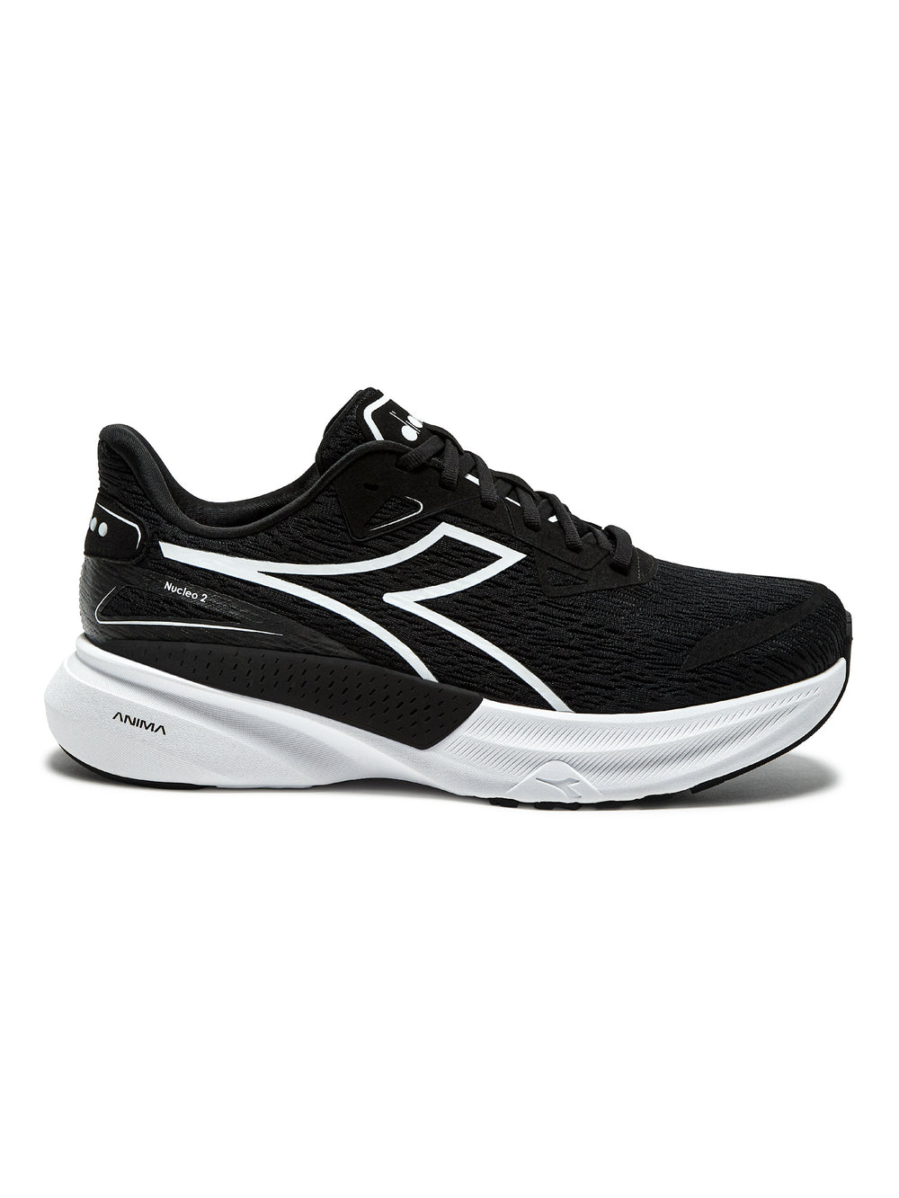 Diadora Women's Nucleo 2 neutral cushioned running shoe in BLK/WHT