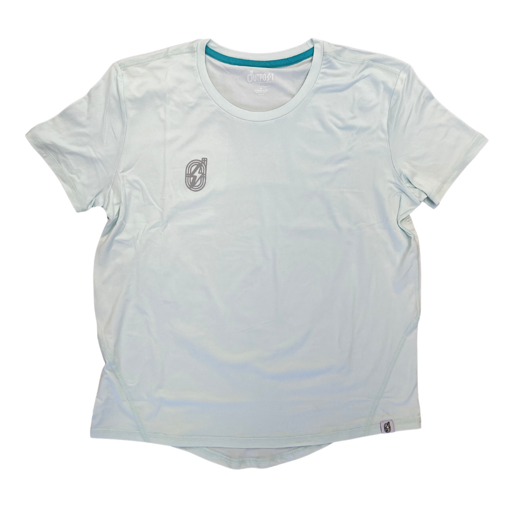 Sky Outpost Women's Tech Short Sleeve in HEA/SKY