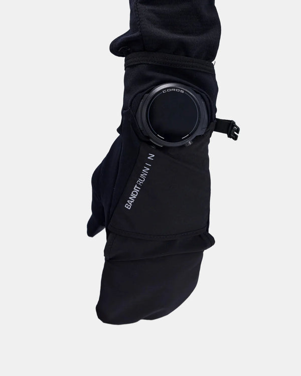 Bandit Running Unisex Windproof Mitten in BLK/REFLECTIVE