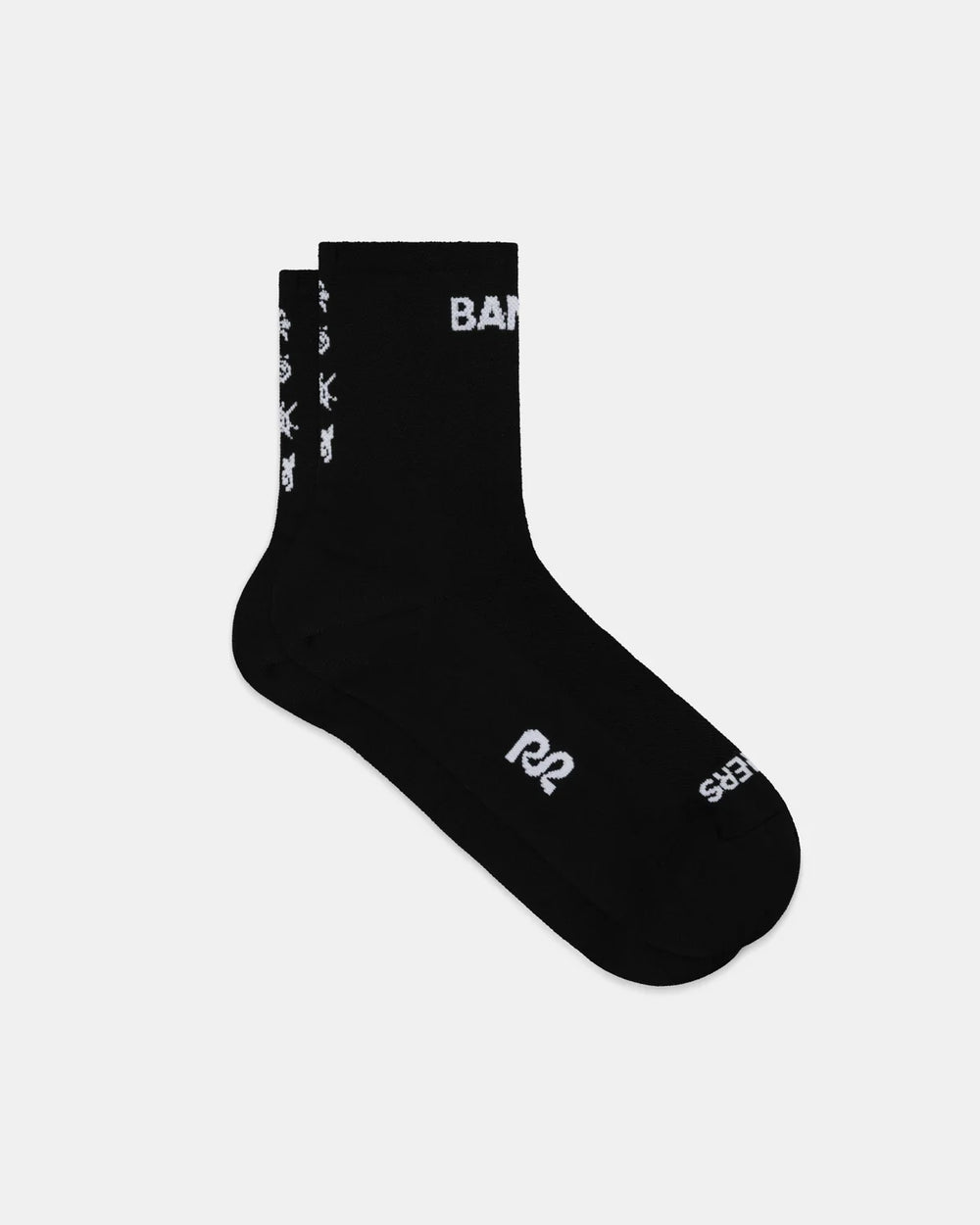 Bandit Running Lite Run Spring Motif Sock in BLK/WHT