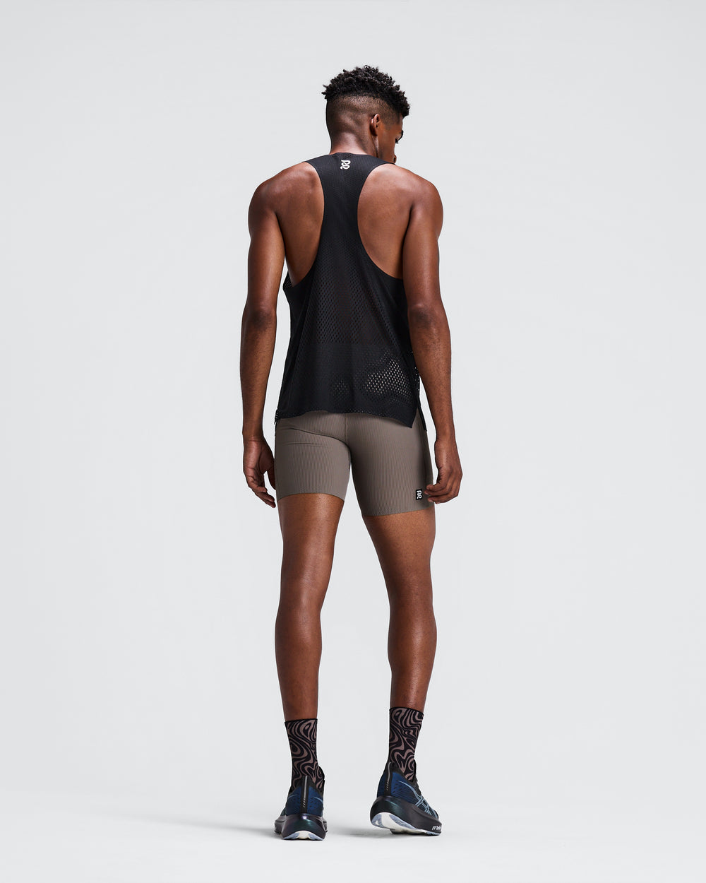 Bandit Running Men's Striped 1/4 Tight in TAU/COC
