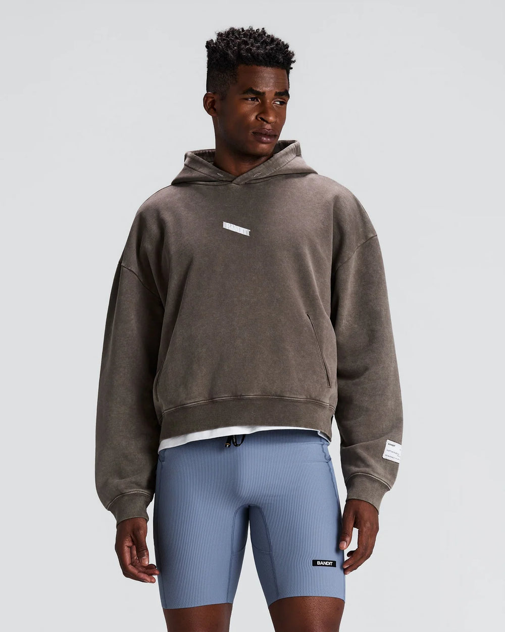 Bandit Running Unisex Chroma Wash Hoodie in COCOA