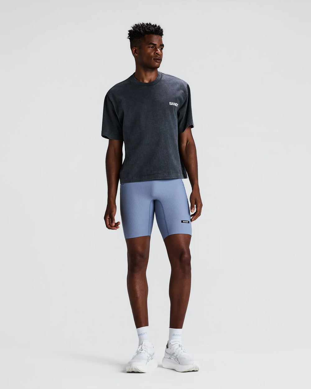Bandit Running Unisex Heavyweight Tee in BLK/CHR