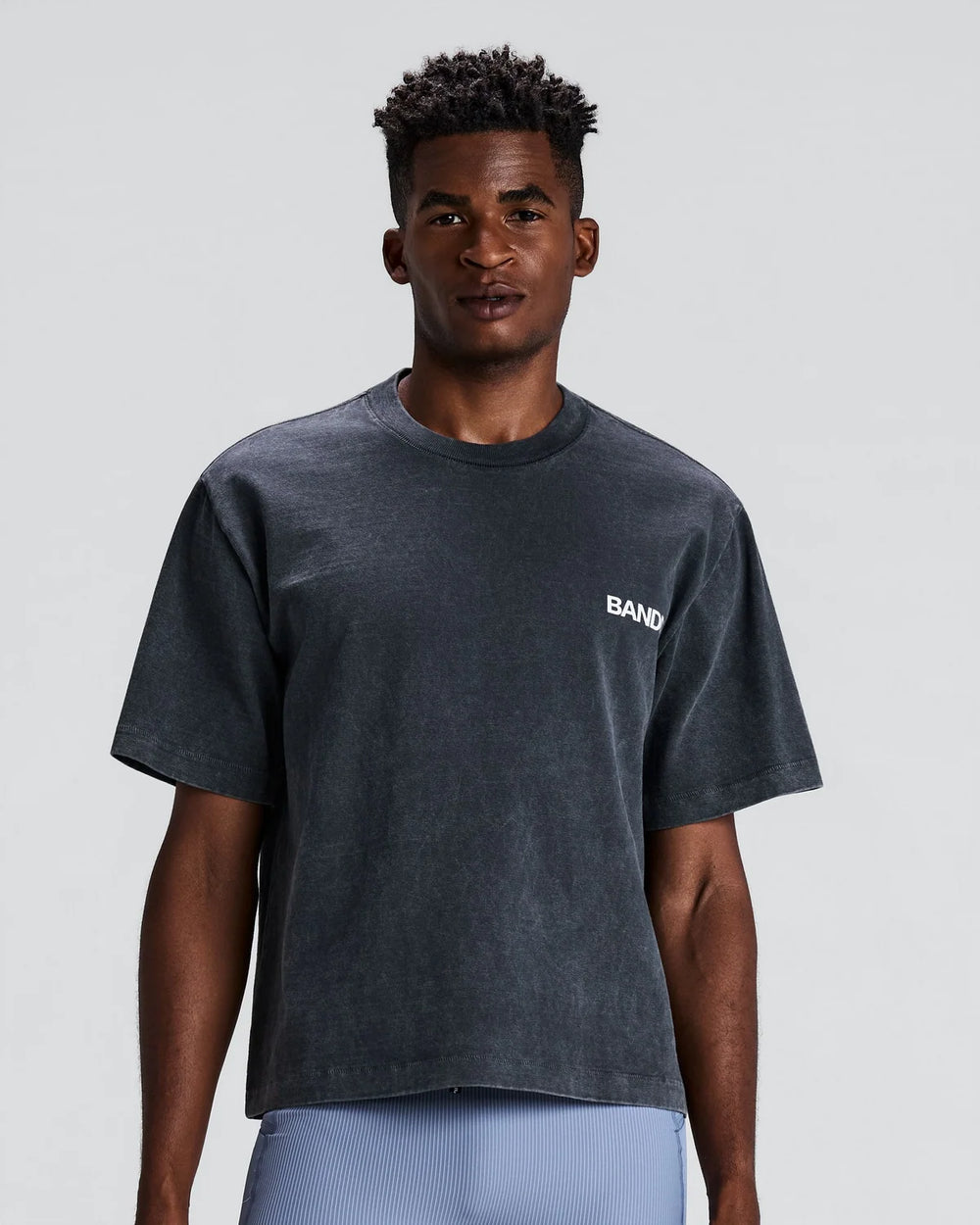 Bandit Running Unisex Heavyweight Tee in BLK/CHR
