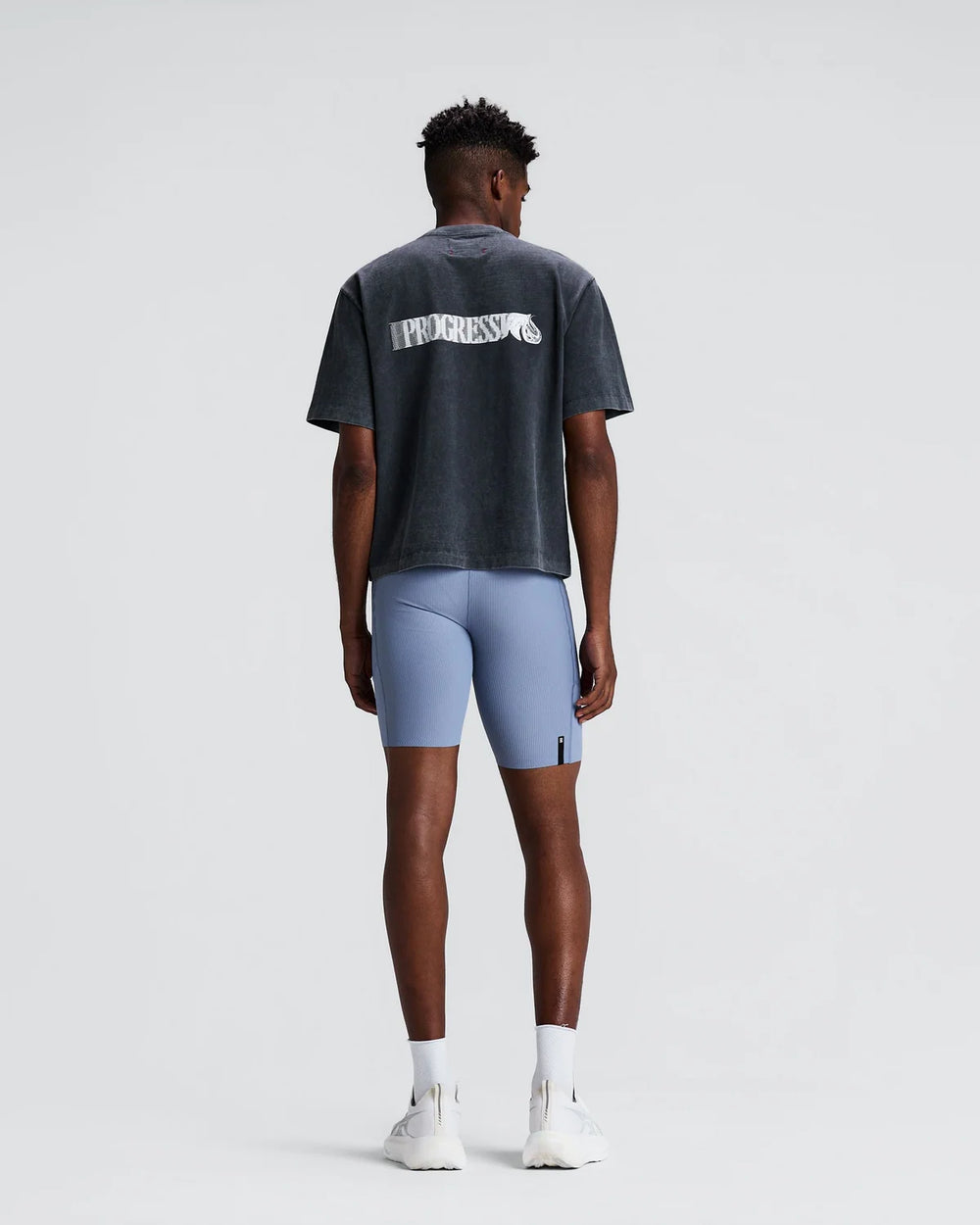 Bandit Running Unisex Heavyweight Tee in BLK/CHR