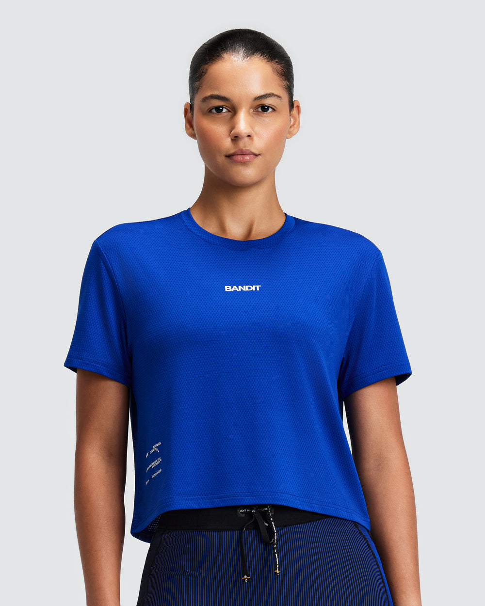 Bandit Running Women's Micromesh Crop Tee in BAUHAUS