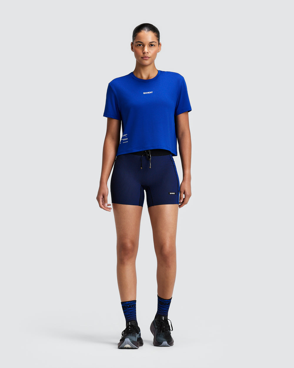 Bandit Running Women's Micromesh Crop Tee in BAUHAUS