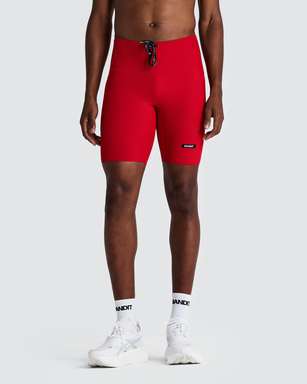 Bandit Running Men's Cadence 1/2 Tight in RED/RED