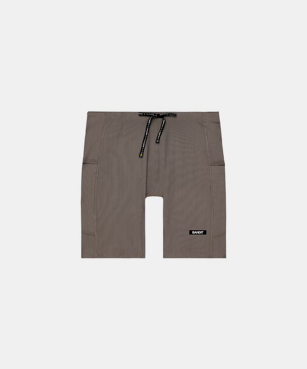Bandit Running Men's Striped 1/4 Tight in TAU/COC