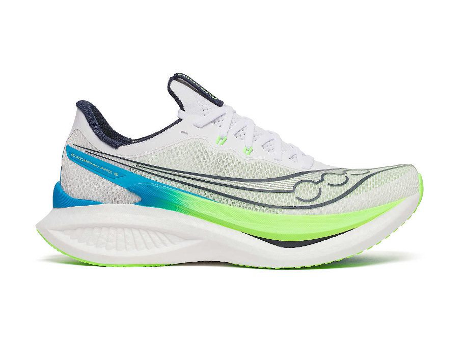 Saucony Men's Endorphin Pro 5 neutral cushioned running shoe in WHT/SLI