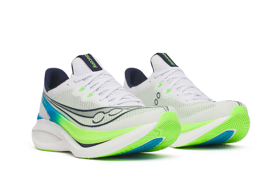Saucony Men's Endorphin Pro 5 running shoe in WHT/SLI