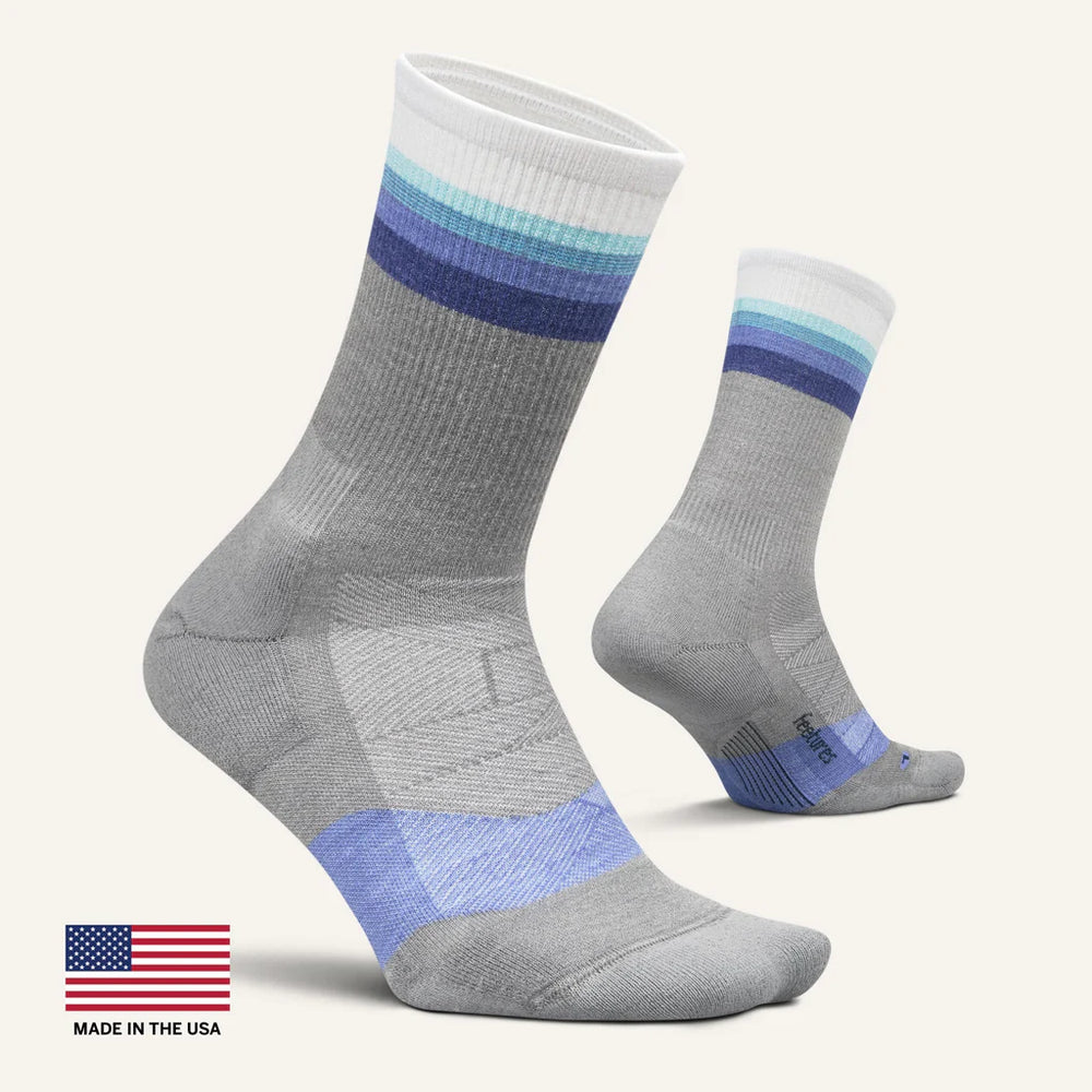 Feetures! Brand Socks Merino Max Cushion Mini Crew in LUM/GRY