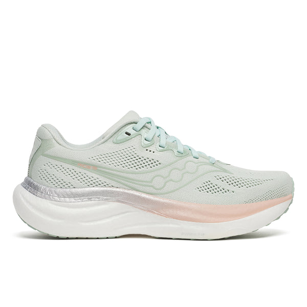 Saucony Women's Ride 19 neutral cushioned running shoe in Mist | Cameo