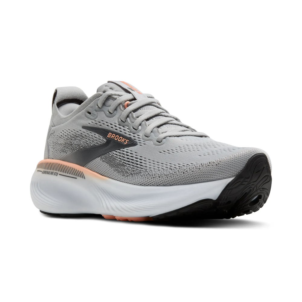 Brooks Running Women's Adrenaline Gts 25 running shoe in Grey/Blackened Pearl/Coral