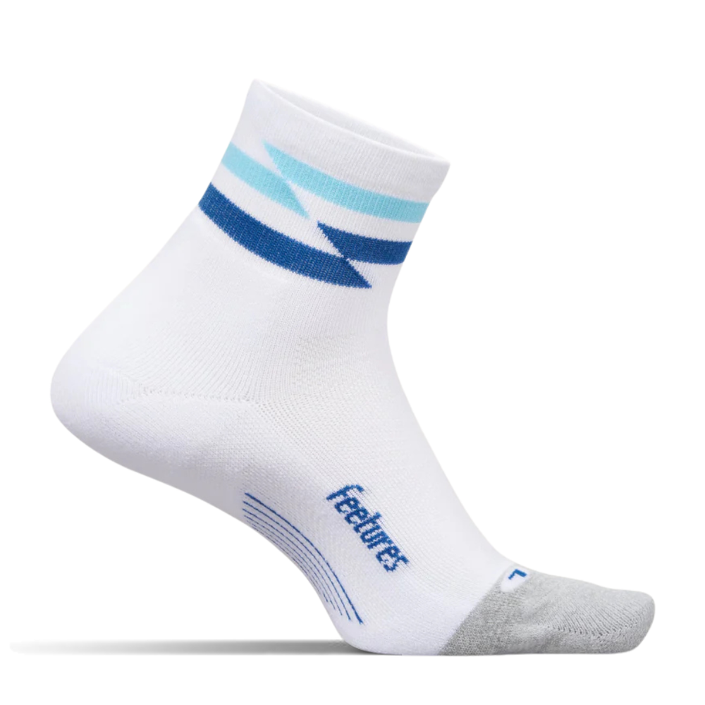 Feetures Elite Light Cushion 1/4 Sock in WHT/TRA