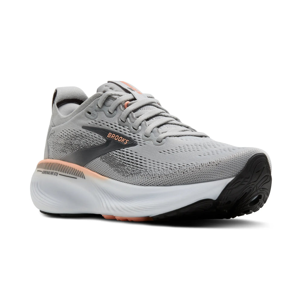 Brooks Women's Adrenaline Gts 25 in Grey/Blackened Pearl/Coral