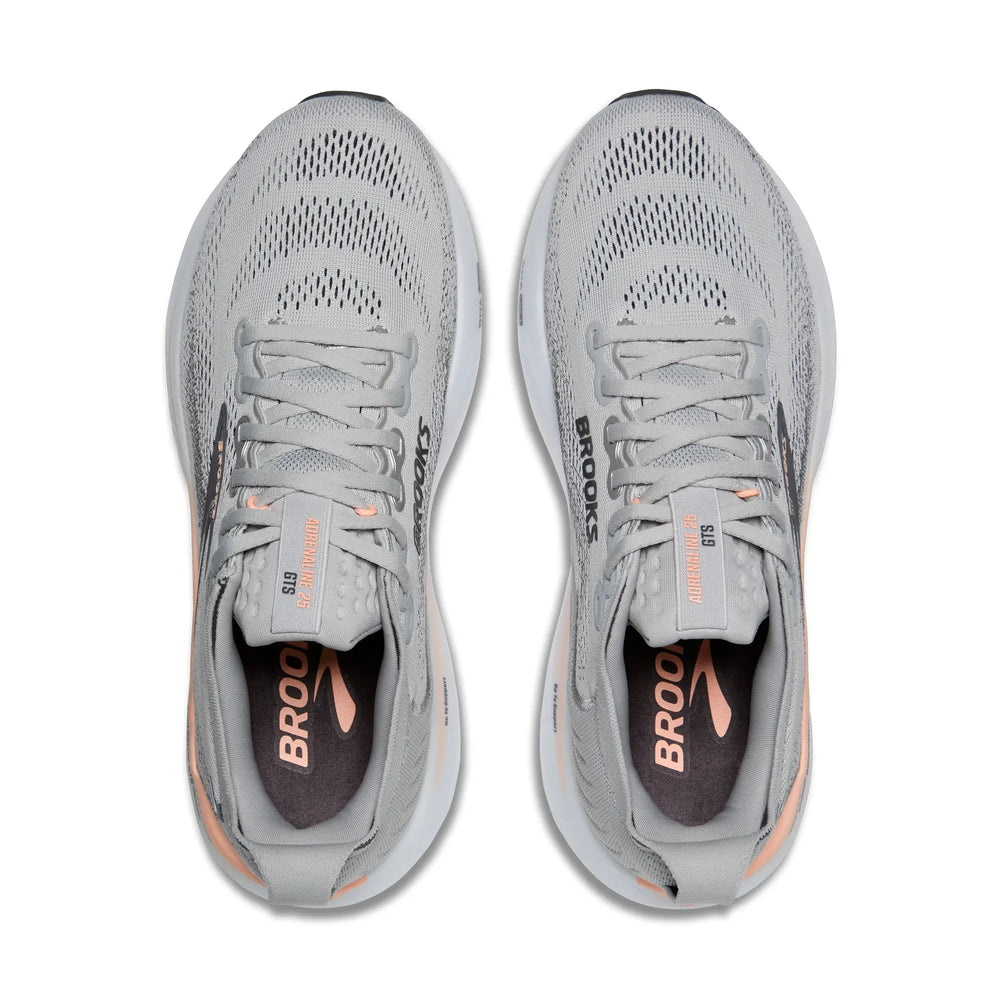 Brooks Women's Adrenaline Gts 25 in Grey/Blackened Pearl/Coral