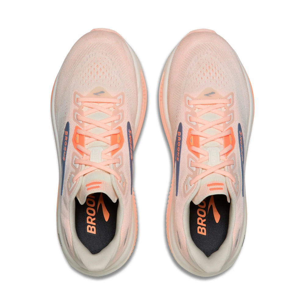Brooks Women's Ghost 18 in Star White/Cyber Peach/Grey